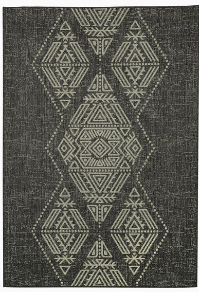 Ariana - Charcoal Geometric Outdoor Rug for Patio